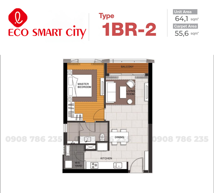 mat bang can 1 phong ngu lotte eco smart city
